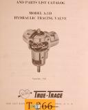 True Trace A-3D, Hydraulic Tracing Valve, Service and Parts Manual 1956